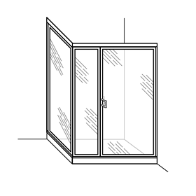 door with panel and 90 deg return